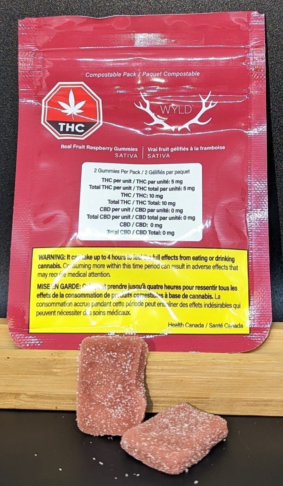 WYLD Raspberry Sativa Gummies 10pk cannabis Edmonton