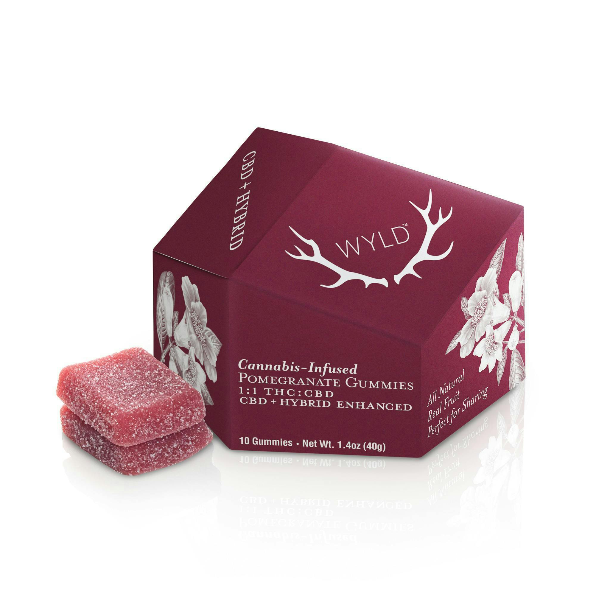 WYLD Pomegranate 1:1 Gummies cannabis Edmonton
