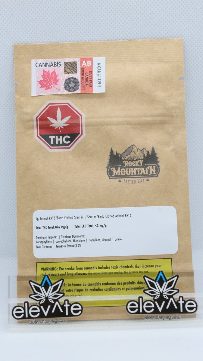 Rocky Mountain Herb Co. Animal RNTZ Shatter cannabis Edmonton
