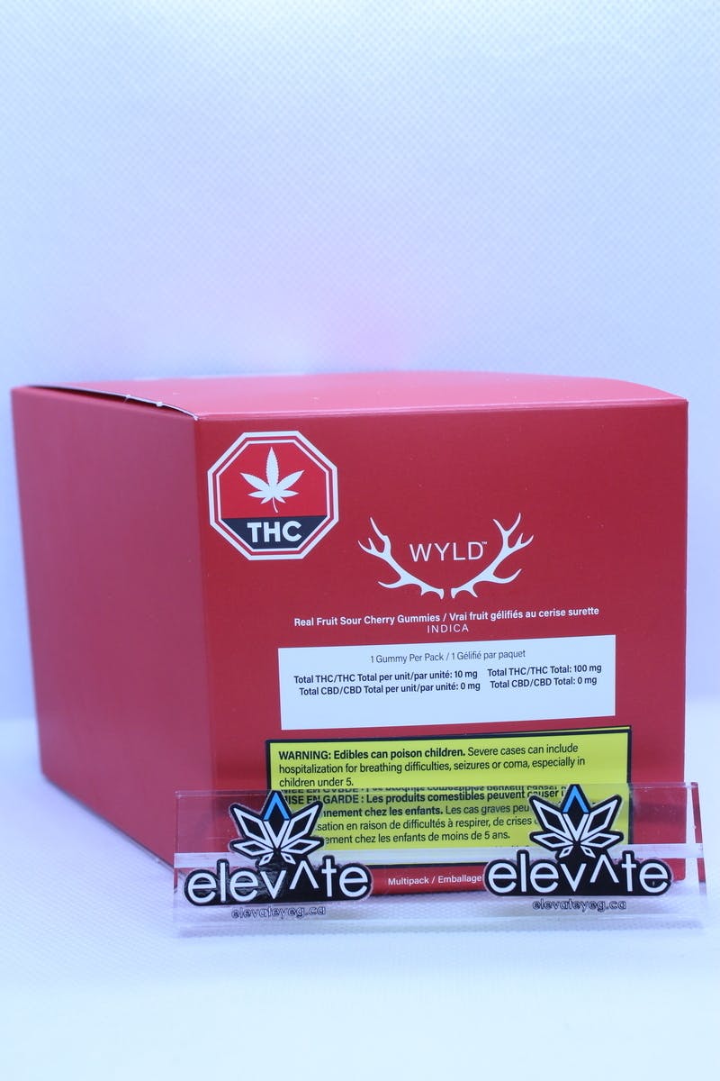 WYLD Sour Cherry Indica Gummies 10pk cannabis Edmonton